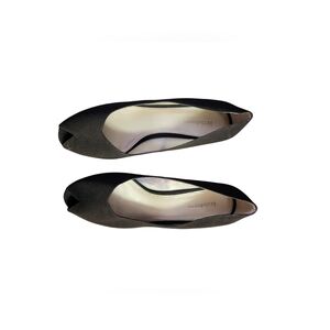 Liz Claiborne Peep Toe Wedge Black Womens 8M Dress/Work Shoe